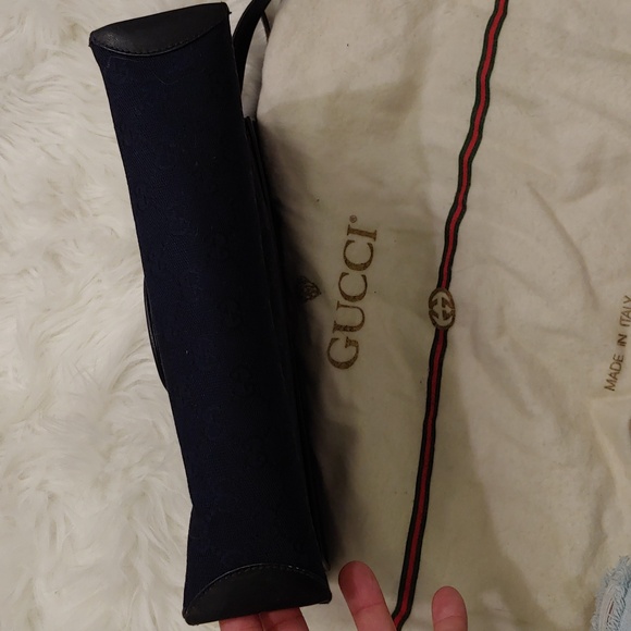 Authentic Vintage Gucci GG Monogram Supreme Sherry Web Horsebit Clutch Shoulder - Picture 7 of 11